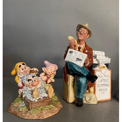 278 - Six Royal Doulton figures to include The Judge, The Potter and Stop Press