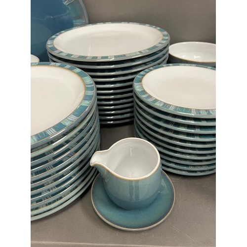 292 - Denby Azure Coast dinner service, twelve large plates, eleven medium plates , ten small plates, six ... 