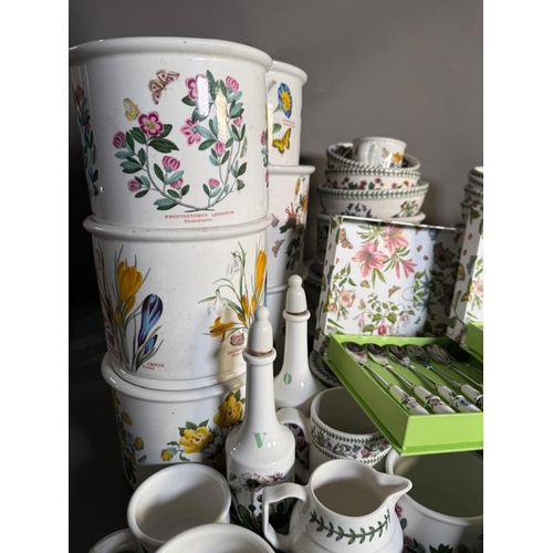 308 - A large quantity of Portmeirion pottery to include dishes, a clock and mugs