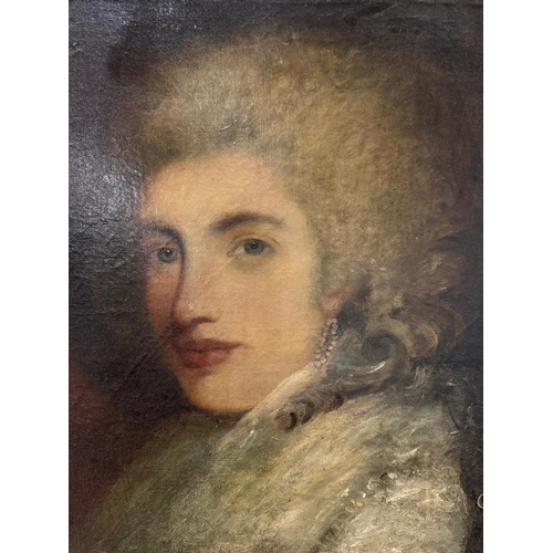 318 - Oil on canvas Lady Elizabeth Seymour-Conway, dated 1878, After Gainsborough.