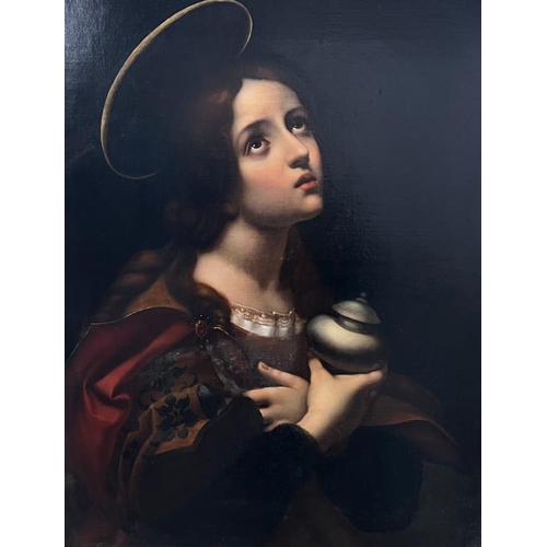 319 - A 19th Century oil on canvas in ornate frame of Mary Magdalene after Carlo Dolci