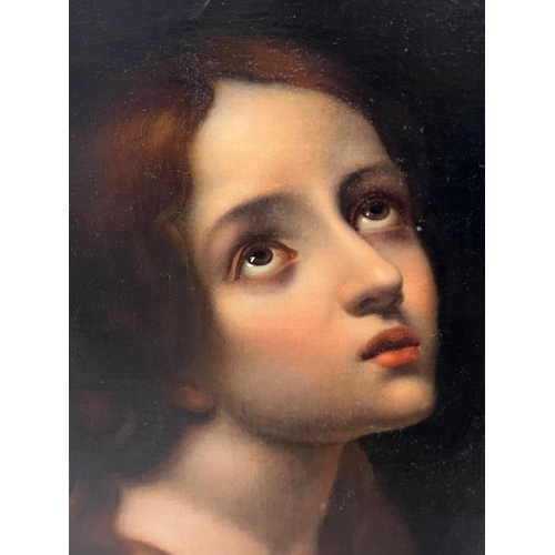 319 - A 19th Century oil on canvas in ornate frame of Mary Magdalene after Carlo Dolci