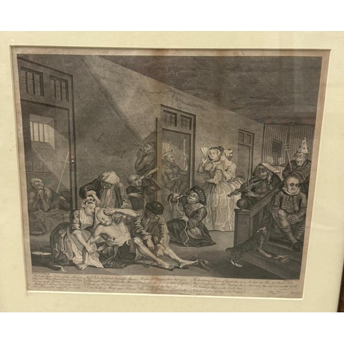 320 - Four engravings after Hogarth's Rakes Progress