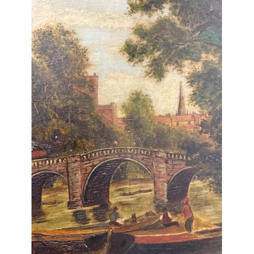 321 - A Naive English circa 1900 watercolour of Richmond Bridge