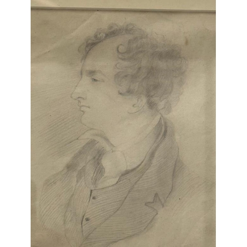 324 - A 19th Century drawing of Lord Byron (Contemporary frame added by owner)