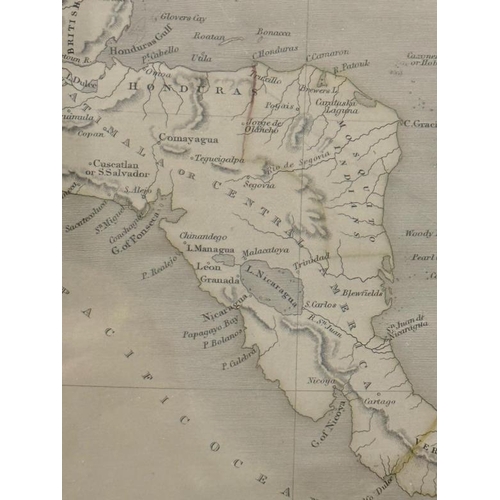 364 - A framed map of the West Indies to include Jamaica 57cm x 44cm