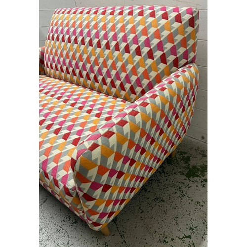 37 - Multi colour compact sofa (H79cm W110cm D73cm)