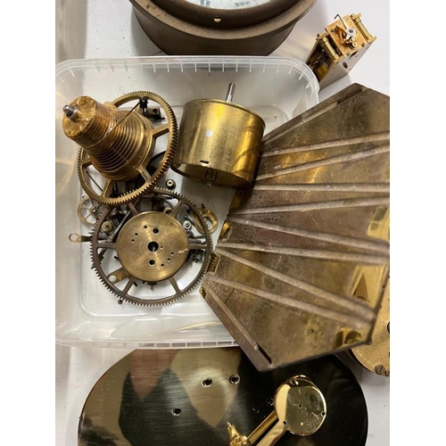 377 - A selection of clock parts, French, English etc plus miniature carriage clock movements AF