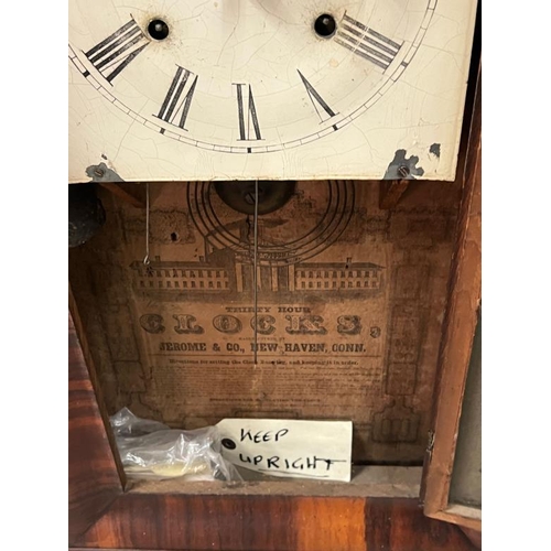 385 - American mahogany cased wall clock