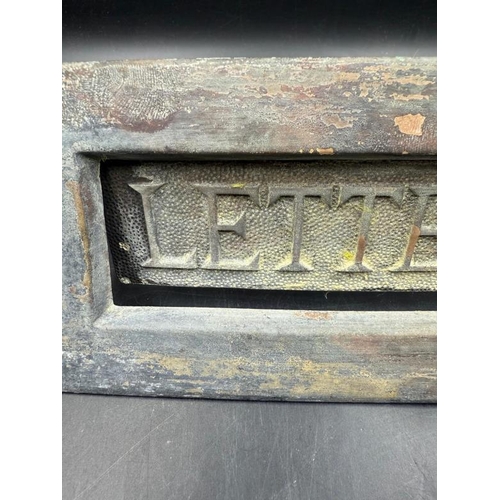 425 - A vintage lead letter box plate