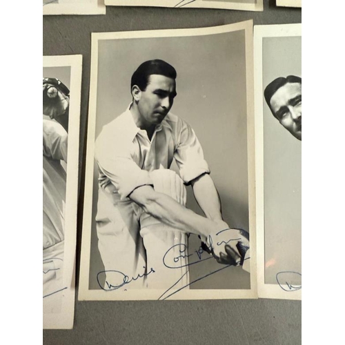 435D - A selection of postcards signed by cricketing legend Denis Compton