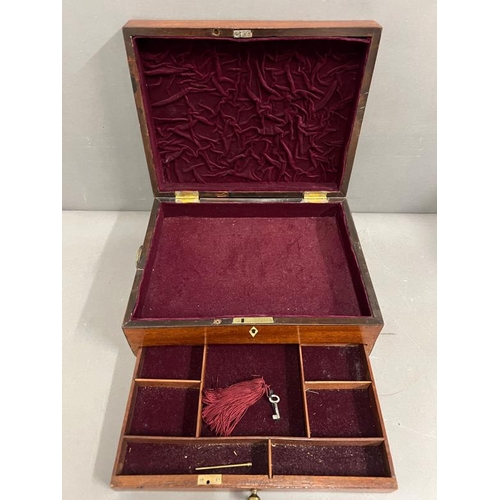 46 - An inlaid jewellery box with key