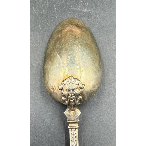 484 - A French silver spoon in case.