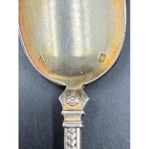 484 - A French silver spoon in case.