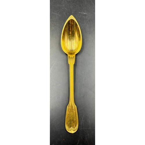 486 - A Boxed set of Christofle Alfenide gold plated spoons.