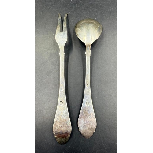 494 - Danish silver spoon and fork, hallmarked for 1927 by Christian F Heise