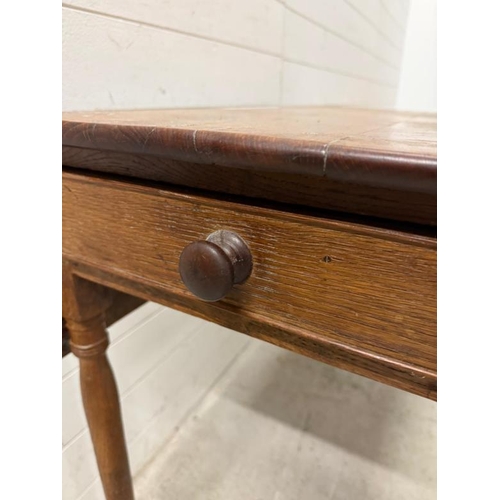 65 - A Pembroke table with drawer one end on turned legs