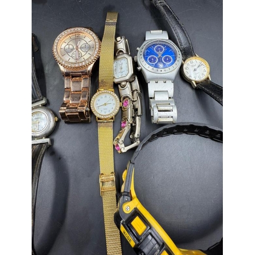 653 - A selection of ladies and gentleman's wristwatches to include Rotary, Fossil and Timex