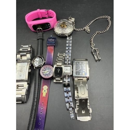 659 - A selection of ladies and gentleman's wristwatches and a pocket watch to include Accurist, Seiko and... 