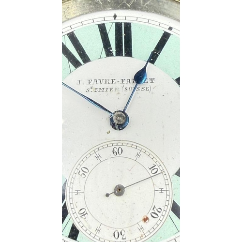 669 - A J Favre-Fallet Railway Regulator pocket watch