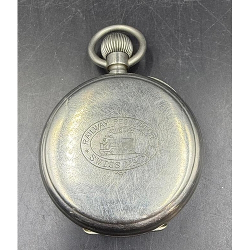 669 - A J Favre-Fallet Railway Regulator pocket watch