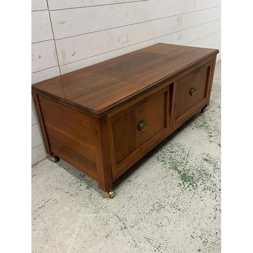 8 - A repurposed side cabinet possibly from a Regency side table converted to a media unit (H46cm W112cm... 