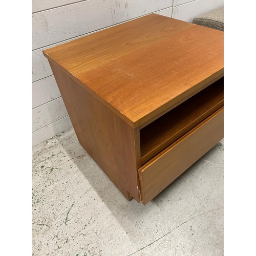 87 - Teak bedside cabinet (H51cm W56cm D52cm)