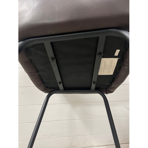 4 - A pair of bar stools with faux leather upholstery