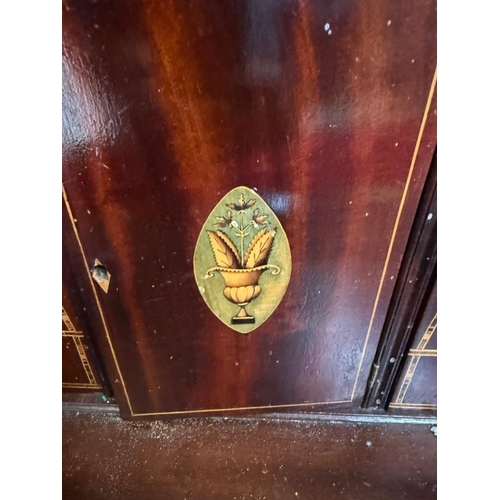 25 - A mahogany bureau comprising of two short drawers over three graduated long, the fall opening to pig... 