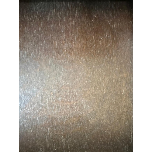 122 - An Edwardian style mahogany writing table with tooled green leather writing surface H98cm W106cm D54... 