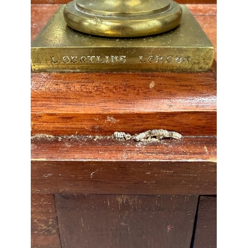 133 - A mahogany-glazed table top display cabinet with two drawers under