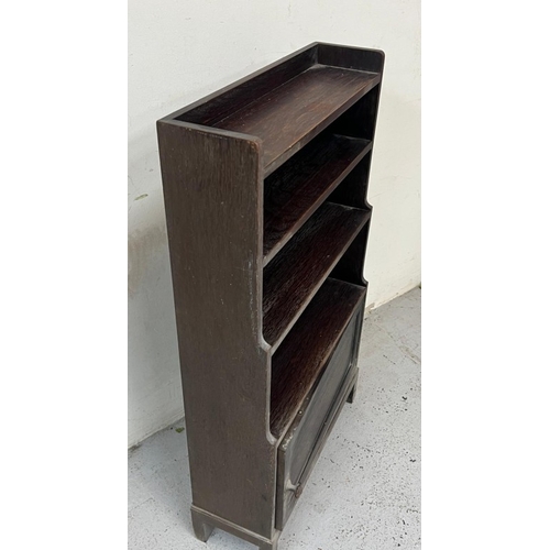 24 - Small open bookcase waterfall front and cupboard under (W54cm x H91cm)