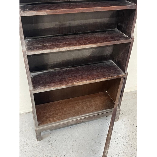 24 - Small open bookcase waterfall front and cupboard under (W54cm x H91cm)