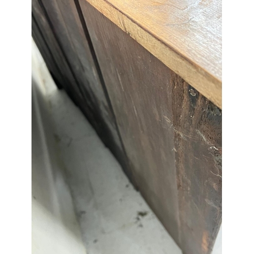 35 - Two over two chest of drawers with burr walnut veneer to front on bracket feet H79cm W107cm D49cm