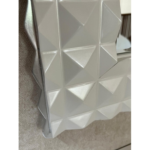 196 - A large square white mirror 110cm x 110cm