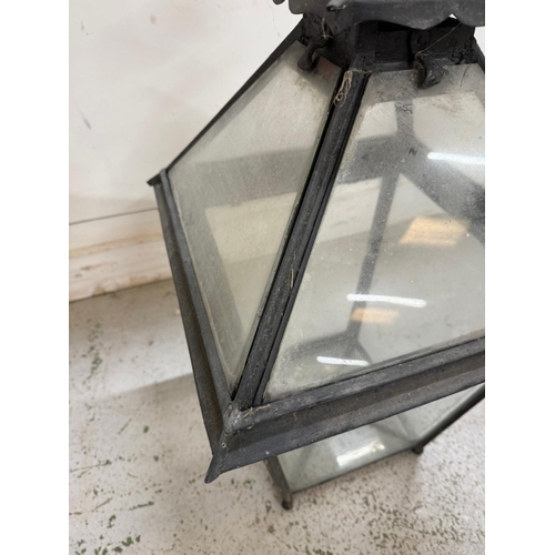 202 - A large Victorian-style glazed street lantern H89cm