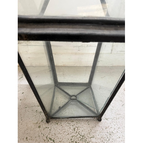 202 - A large Victorian-style glazed street lantern H89cm
