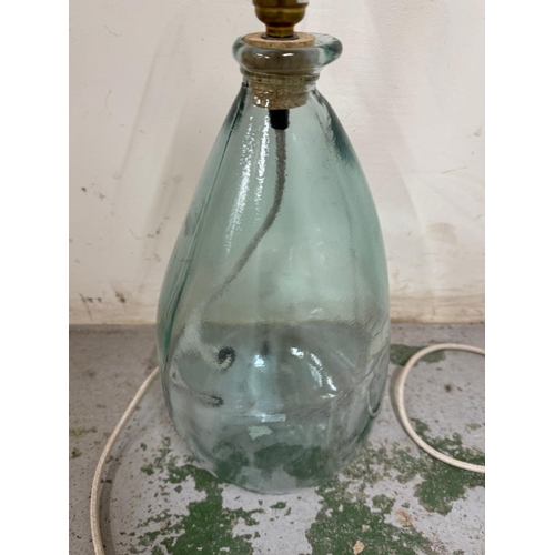 205 - A clear glass gourd shaped table lamp Height 55cm