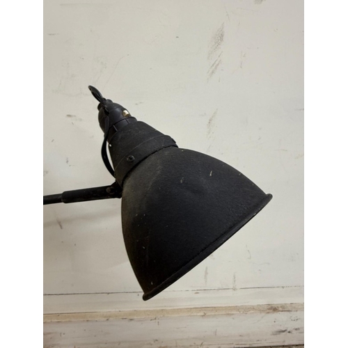 206 - A black industrial style canter lever desk lamp