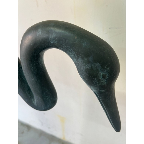 218 - Bronze flamingo garden statue