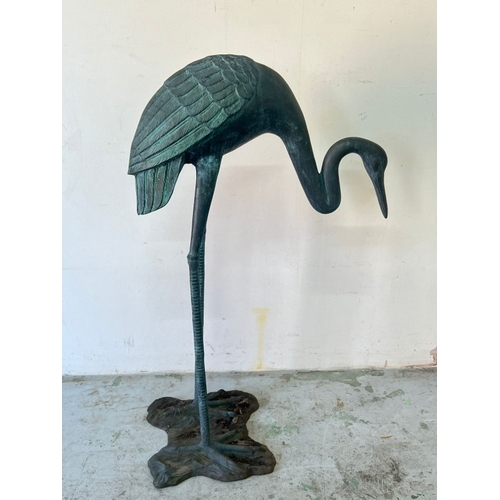 218 - Bronze flamingo garden statue