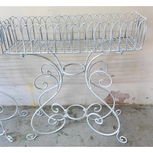 219 - Two Victorian-style wire plant stands H81cm W72cm D21cm