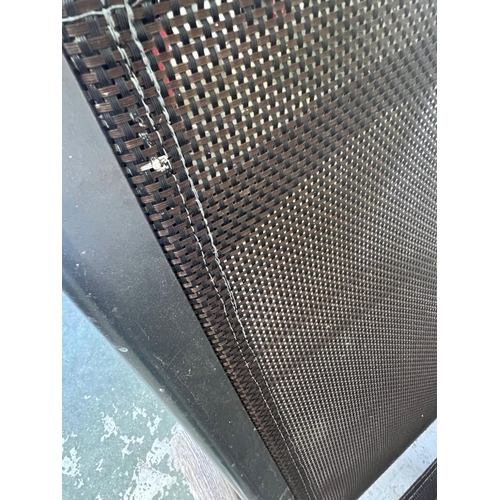 220 - Metal garden lounger full lay down W197cm D54cm along with a  metal bench by Kettler