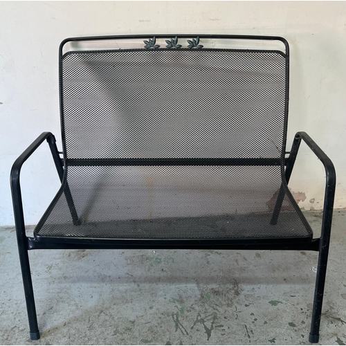 220 - Metal garden lounger full lay down W197cm D54cm along with a  metal bench by Kettler