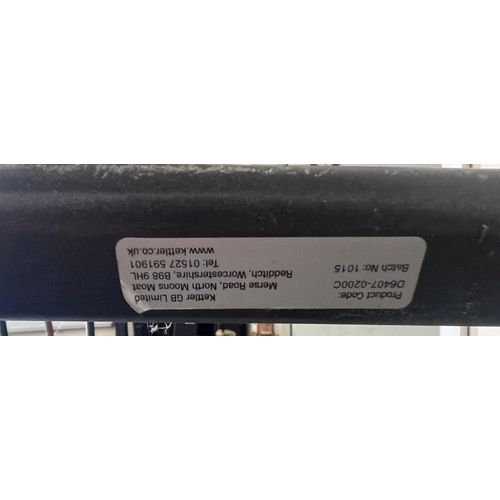 220 - Metal garden lounger full lay down W197cm D54cm along with a  metal bench by Kettler