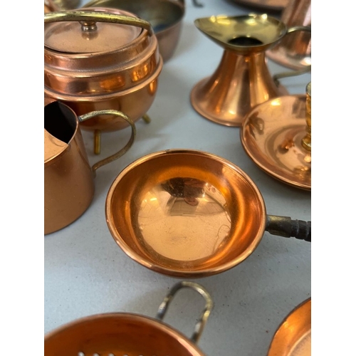 234 - A collection of miniature copperware