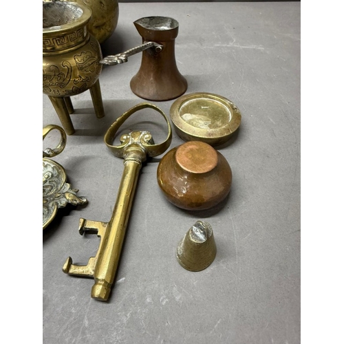 236 - A selection of brass and copper ware, various makers and themes.