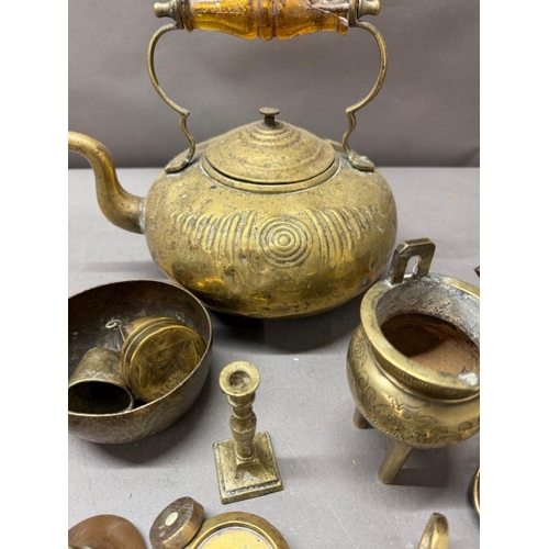 236 - A selection of brass and copper ware, various makers and themes.
