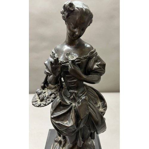 238 - 19th Century Bronzes of a courting couple, on plinths 45cm approximate height