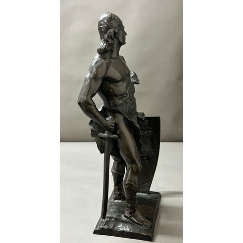 239 - Bronze of a Germanic Warrior by Victor Heinrich Seifert (1870-1953) Height 49cm.